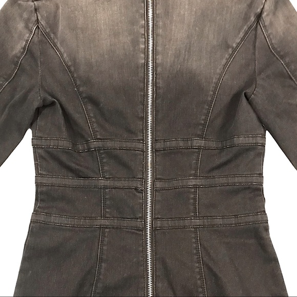 bebe Gray Denim Military Mini Dress - Picture 11 of 13